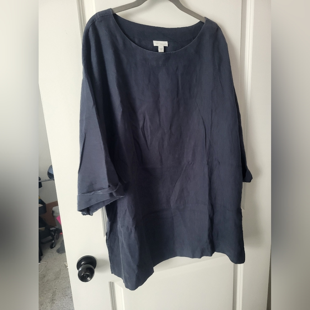 Pure Jill Linen Top in Slate Blue